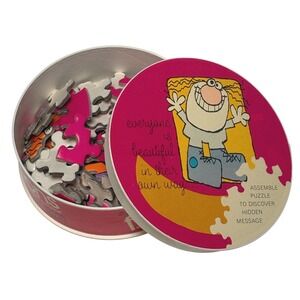 Springbok Flirtations Puzzle  Everyone is Hidden Message pink round  intage Love